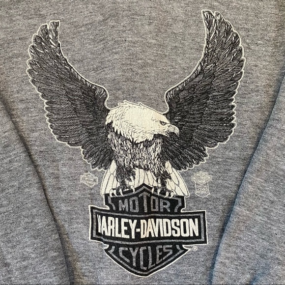 Vintage 1980s Harley Davidson Zip Up Hoodie Sweatshirt - Picture 3 of 9